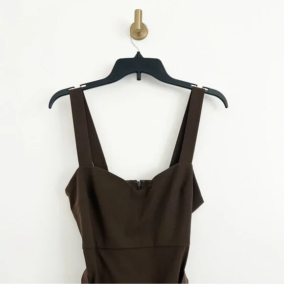 Reformation Huxley Belted Mini Dress in Chestnut Brown Size 4 - Picture 4 of 13